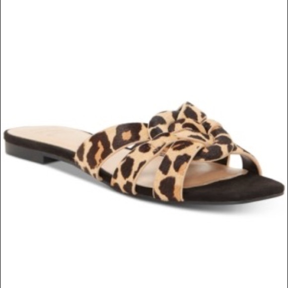 New! INC International Concepts Gargi Knotted-Strap Slide Sandals Leopard - Picture 1 of 9
